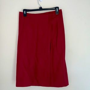 Ann Taylor Loft Red Pencil Wrap Skirt